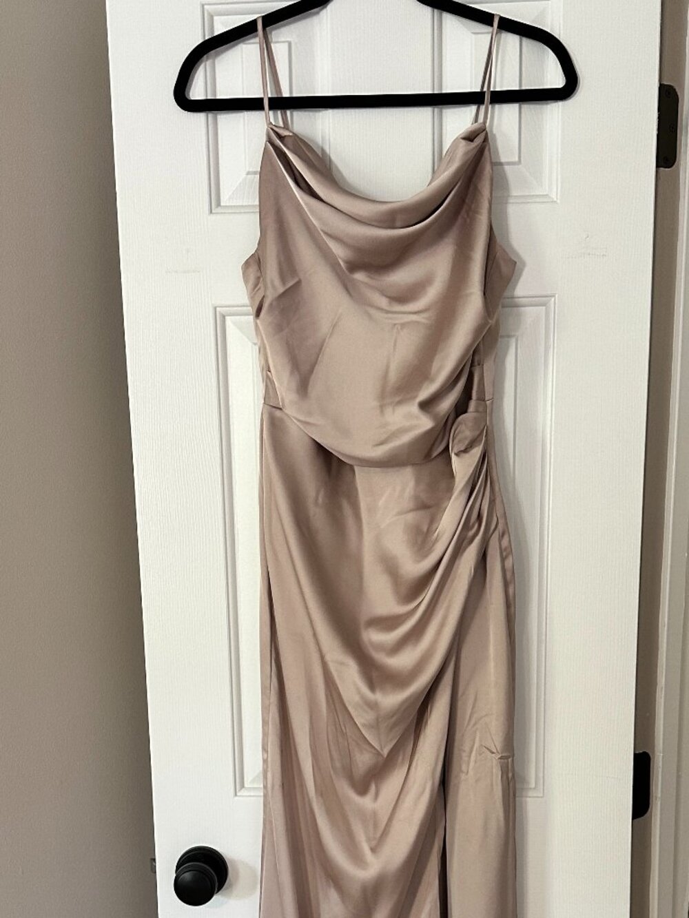 Birdy Grey Lydia Matte Satin Dress - Taupe M
